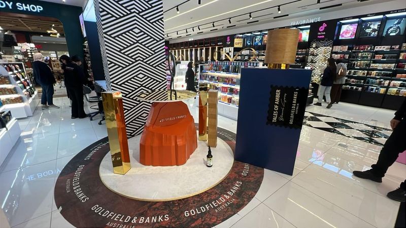 Goldfield & Banks Tales of Amber installation at Cosmeticca, Basra
